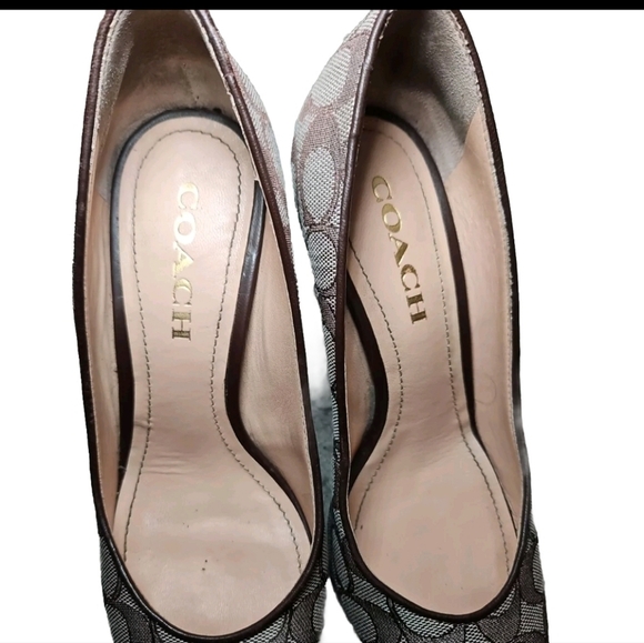 Coach Womens Brown Skyler Pump In Signature Jacquard 8 - Picture 10 of 16